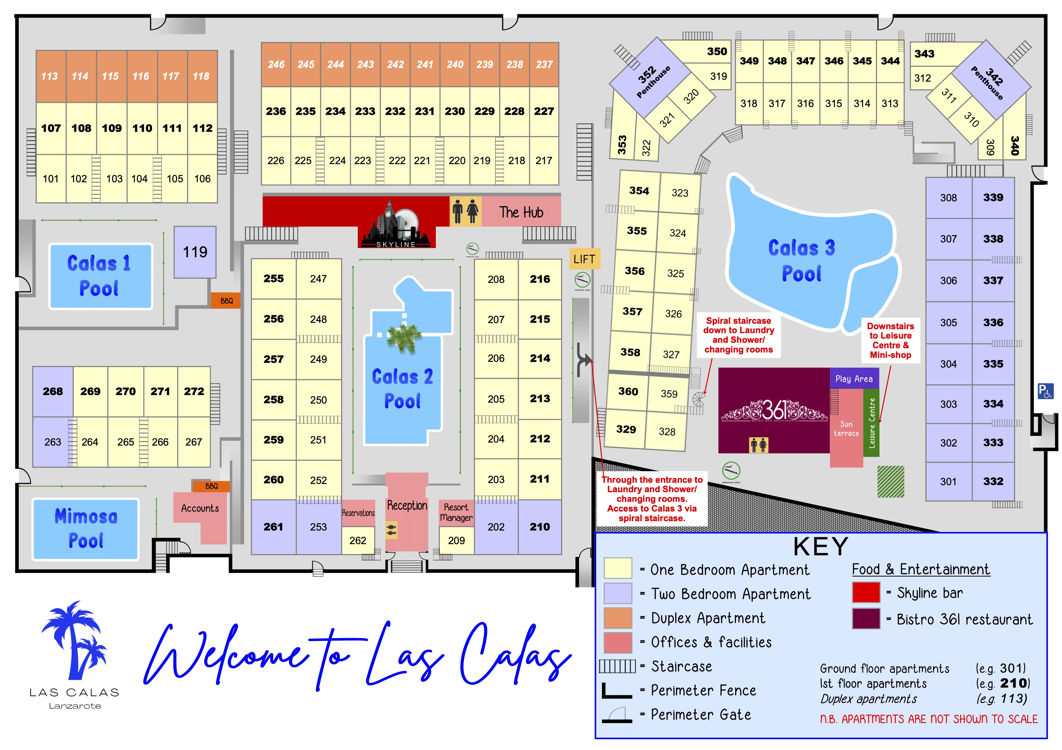 Club Las Calas Map  Puerto del Carmen