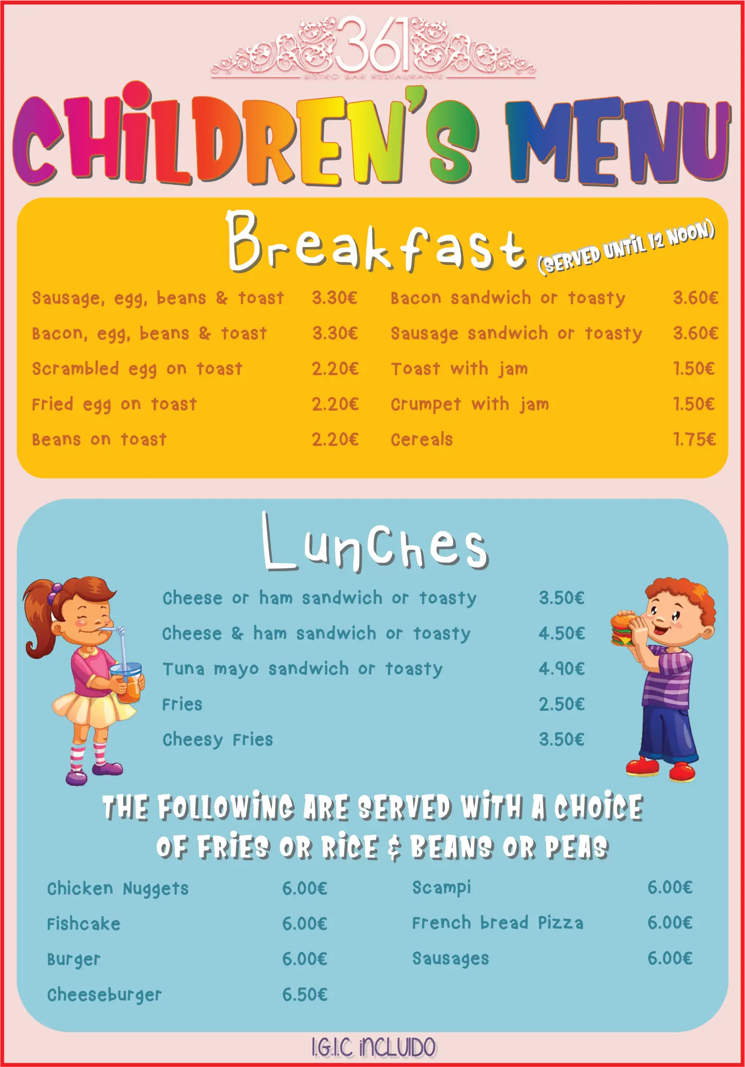 Childrens Menu